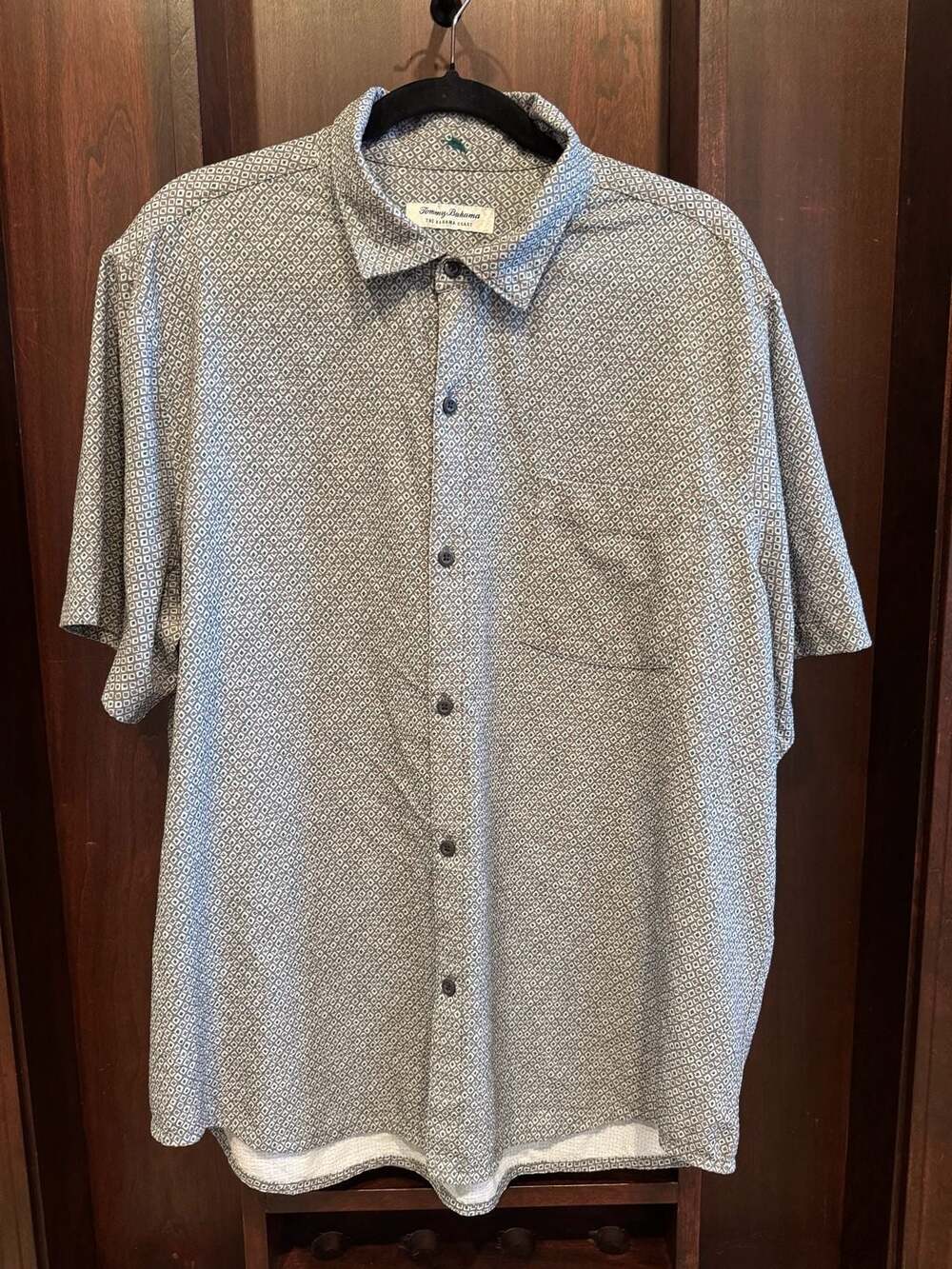 Tommy Bahama The Bahama Coast Geometric Print Short Sleeve Shirt XL